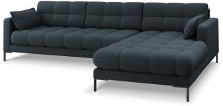 Micadoni 5-Sitzer Ecke rechts Sofa Mamaia | Bezug Blue | Beinfarbe Black Metal