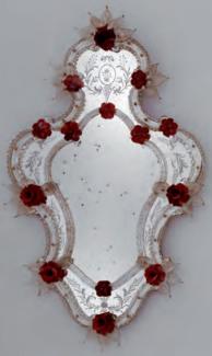 Casa Padrino Luxus Barock Spiegel Rot - Prunkvoller Wandspiegel im Venezianischen Stil - Hotel Möbel - Schloss Möbel - Barock Möbel - Luxus Möbel im Barockstil - Made in Italy