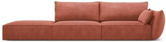 Micadoni 4-Sitzer Links Sofa Kaelle | Bezug Terracotta | Beinfarbe Black Plastic