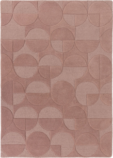 Eleganter Wollteppich DEBEN NOAH Kollektion - Kadima Design, Rutschfest. Farbe: Rosa, Größe: 120x170 cm