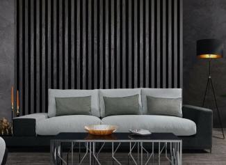 Casa Padrino Luxus Wohnzimmer Sofa mit dekorativen Kissen Hellgrau / Schwarz 337 x 100 x H. 57 cm