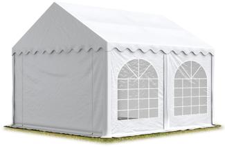 TOOLPORT Festzelt Partyzelt 3x5 m PREMIUM, hochwertige PVC Plane 750 N in weiß 100% wasserdicht mit Bodenrahmen