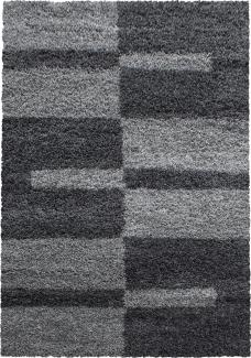 Hochflor Teppich Gianna rechteckig - 140x200 cm - Grau