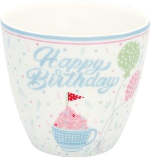Greengate Alma Latte Cup Birthday white 0,35 l