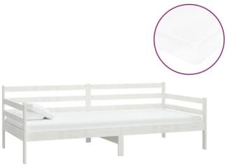 vidaXL Tagesbett mit Matratze 90x200 cm Weiß Massivholz Kiefer [3083600]