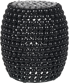 Beistelltisch schwarz Perlen-Optik oval ⌀ 28 cm UHANA