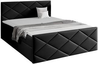 Mirjan24 Boxspringbett Alpiry, Schwarz 180 x 200 cm Webstoff