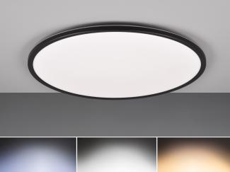 LED Deckenleuchte SCOTT Schwarz, dimmbar & Lichtfarbe einstellbar - Ø50cm