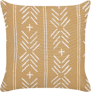 Dekokissen geometrisches Muster Baumwolle sandbeige weiß 45 x 45 cm BANYAN