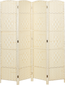 Raumteiler 4-teilig beige faltbar 178 x 163 cm LAPPAGO