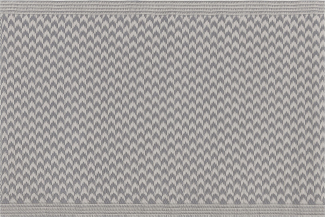 Outdoor Teppich grau 60 x 90 cm ZickZack-Muster Kurzflor MANGO