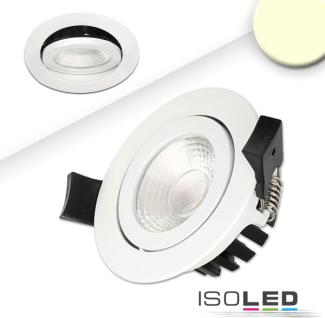 ISOLED LED Einbaustrahler, weiß, 8W, IP65, 60°, rund, warmweiß, IP65, dimmbar