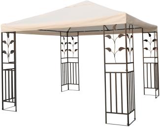 Garten - Pavillon Metall beige 3 x 3m