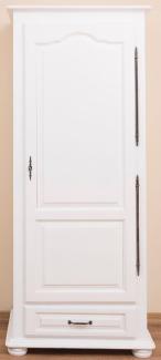 Casa Padrino Landhausstil Schlafzimmerschrank / Kleiderschrank mit Tür und Schublade Weiß 79,5 x 54 x H. 186 cm - Schlafzimmermöbel