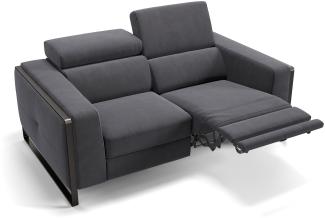 Sofanella Zweisitzer MANZANO Stoffsofa Couchgarnitur Sofa in Dunkelgrau