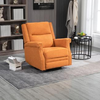 Merax Dreh-Liegestuhl, 360-Grad-Drehfass-Freizeitstuhl, Freizeit-Sessel für Hotel, Schlafzimmer, Büro, Lounge, Orange