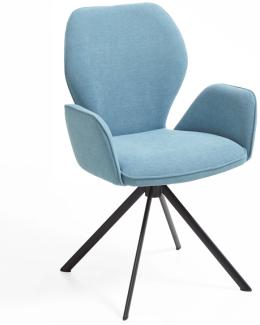 Niehoff Sitzmöbel Colorado Trend-Line Design-Armlehnenstuhl Eisen/Webstoff - 180° drehbar Malea-R eisblau