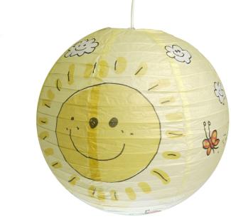 Kinder Papierlampe SONNEN Motiv Lampenschirm Ø40cm Pendelleuchte mit Aufhängung