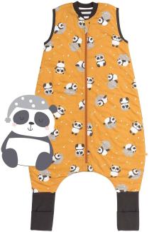 schlummersack Schlafsack mit Füßen Sommer 110 cm 1 Tog dünn Panda | Kinder Schlafsack mit Beinen und verlängerten Bündchen für eine Körpergröße 110-120cm Füßen 1 Tog