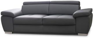 Sofa 2-Sitzer ROXI Kunstleder Grau 185x78x105 cm