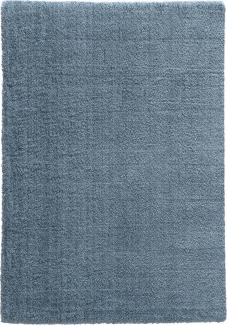 Teppich in Petrol aus 100% Polyester - 150x80x3cm (LxBxH)