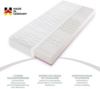 HOME DELUXE Taschenfederkernmatratze TOUCH – Made in Germany - Größe: 90 x 200 cm, Matratze - Härtegrad:H2/H3