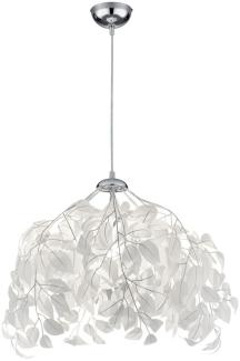 LED Pendelleuchte einflammig Blätter Lampenschirm in Weiß Ø38cm