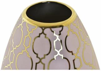 Vase DKD Home Decor Porzellan Rosa Gold Orientalisch Verchromt (18 x 18 x 24 cm)