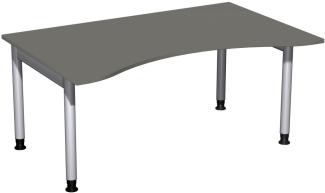 Schreibtisch '4 Fuß Pro' höhenverstellbar, 160x100cm, Graphit / Silber