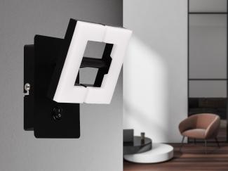 Kleiner LED Wandstrahler mit Schalter in Schwarz / Weiß, Spot geteilt