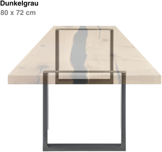 Tischgestell | 2 Stück | Rechteckig | 80x72 cm | Stahl - Dunkelgrau
