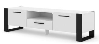 TV-Schrank Kommode NUKA 160 cm weiß matt stehend