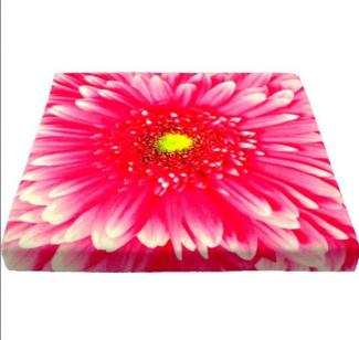 Stuhlkissen - Sitzkissen Blume Gerbera rosa - ca 40 x 40 x 3 cm Kissen