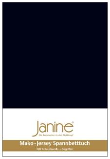 Janine Mako-Jersey Spannbetttuch Spannbettlaken 100% naturreine Baumwolle 140-160cm x 200cm 98 schwarz
