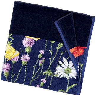 Feiler Handtücher Daisy Field | Duschtuch 75x150 cm | schwarzblau