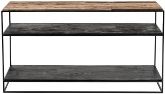 Rustika Konsolentisch rustikal Bootsholz schwarz Holz Konsole Schminktisch Tisch