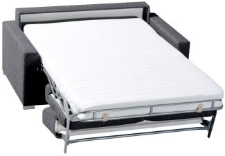 Schlafsofa TESO Dauerschläfer in Stoff grau mit Bettkasten