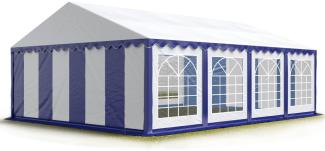 Party-Zelt Festzelt 5x8 m Garten-Pavillon -Zelt PVC Plane 700 N in blau-weiß Wasserdicht