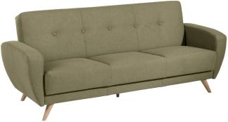 Sofa 3-Sitzer mit Bettfunktion Karen Bezug Samtvelours (mit Clean-Abo Ausrüstung) Buche natur / oliv 21853