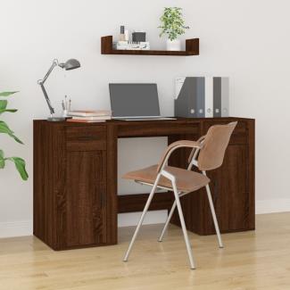 vidaXL Schreibtisch mit Stauraum Braun Eichen-Optik Holzwerkstoff