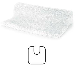 Spirella Badteppich Badematte Duschvorleger Mikrofaser Hochflor | flauschig | rutschhemmend | geeignet für Fußbodenheizung | 55x55 cm mit WC Ausschnitt | Weiß