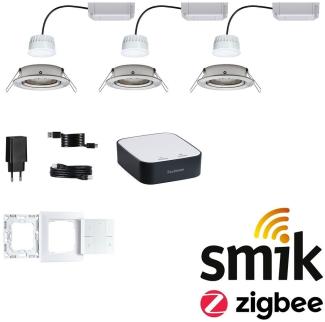 Paulmann 5181 Bundle Zigbee smik Gateway LED Einbauleuchte Nova Plus Coin Basisset RGBW