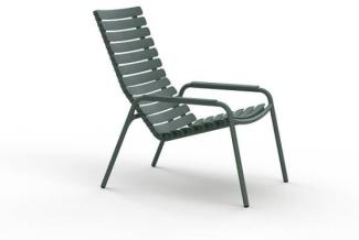 ReCLIPS Lounge Chair olivgrün, Armlehnen Aluminium