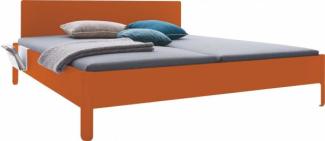 NAIT Doppelbett farbig lackiert Tizianrot 180 x 200cm Mit Kopfteil