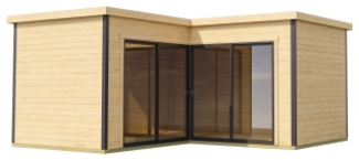 Lasita Maja Gartenhaus Domeo 5-7 Gartenhaus aus Holz Holzhaus mit 44 mm Wandstärke Blockbohlenhaus