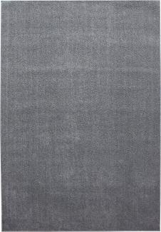 Kurzflor Teppich Alberto rechteckig - 120x170 cm - Hellgrau