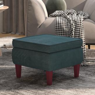 vidaXL Hocker mit Holzbeinen Blau Samt [329456]