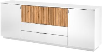 Sideboard Linda 13 weiß-grau 224x85x45 cm Anrichte Schrank Esszimmer
