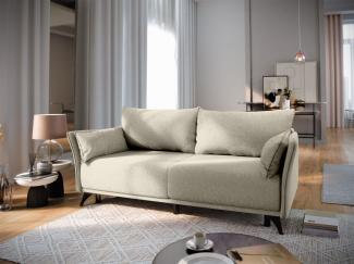 Sofa 3-Sitzer GARNIER mit Schlaffunktion in Stoff Abriamo Beige