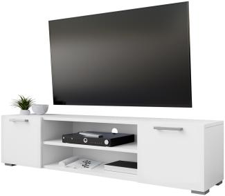 TV Lowboard Gimren 2D mit 2 Türen und 2 Ablagefächer (Farbe: Weiß)